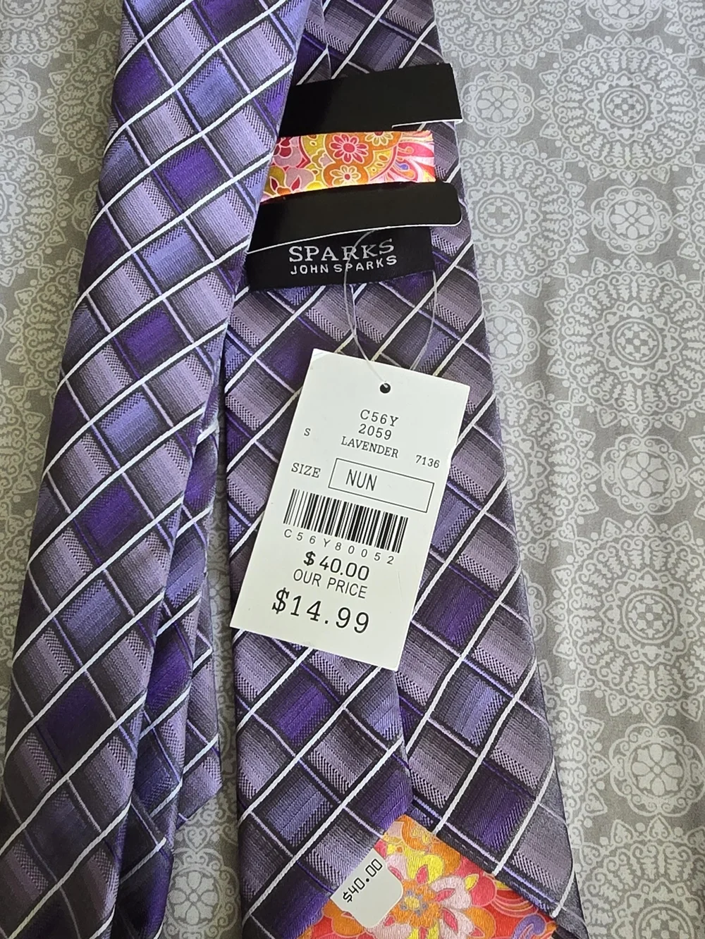 Purple Geometric Men's Tie